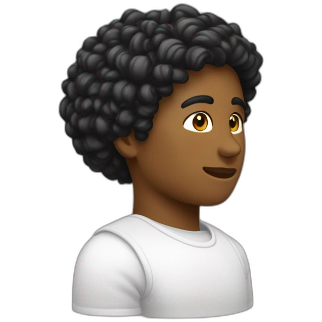 profil gauche d’une tête noire dite tête de Maure, coiffée d’un bandeau blanc. emoji
