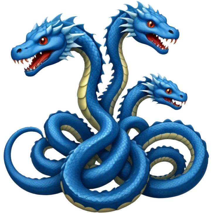 Blue Hydra with 3 heads emoji