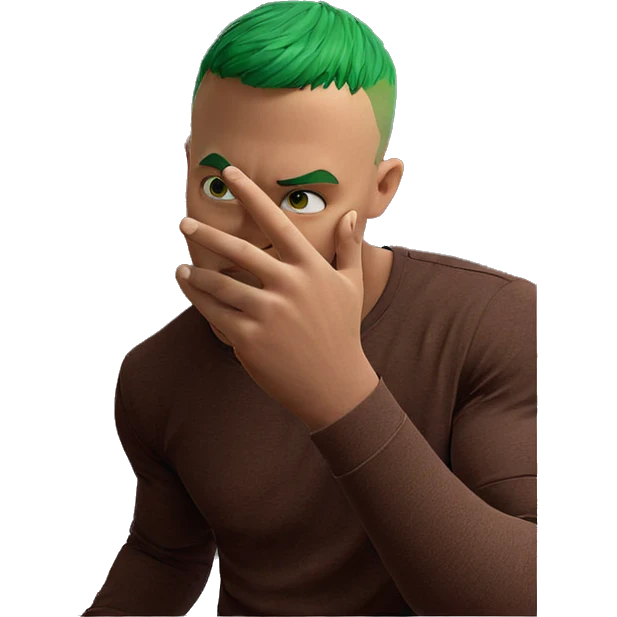 green haired boy cover art emoji