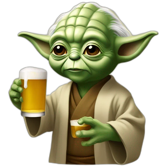 Yoda qui boit une biere emoji