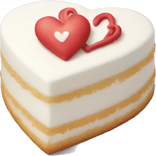 White heart shaped cake emoji