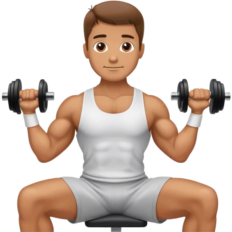 man seated dumbbell wrist curl emoji