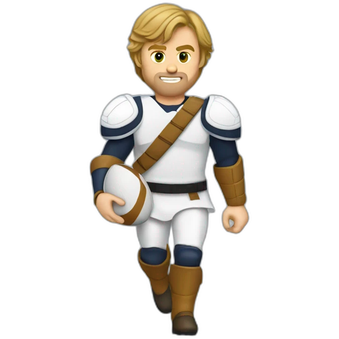 Luke Skywalker jouant au rugby emoji