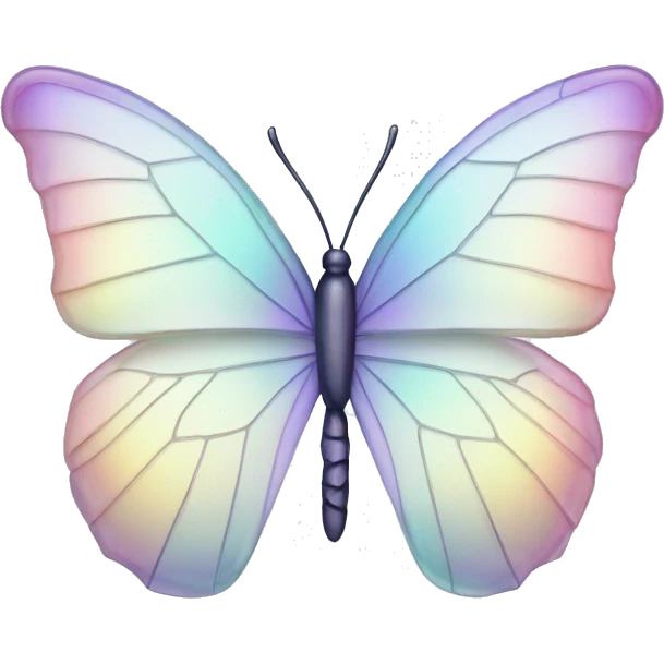 Pastel white iridescent glass crystal butterfly emoji