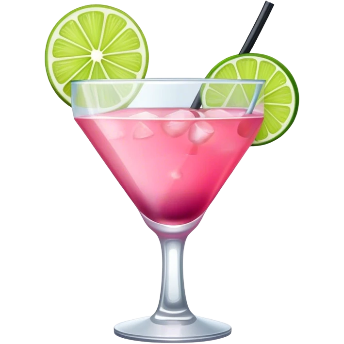Pink cocktail with lime fruit  emoji