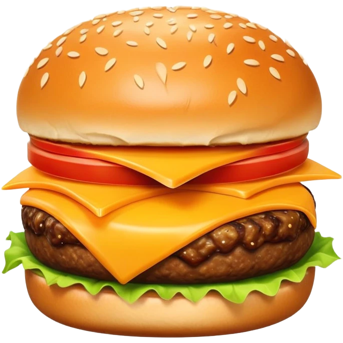 A burger with cheese, and a bite emoji