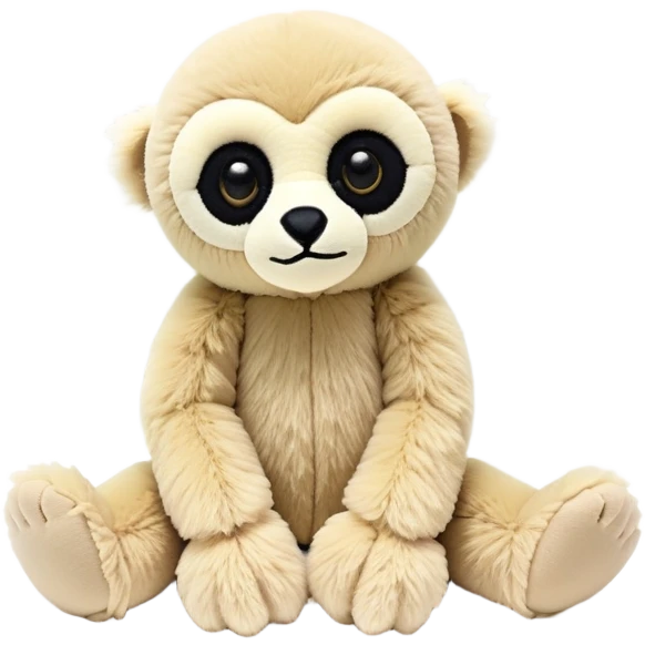 lar gibbon jellycat stuffed animal plush, soft and cute, kawaii, tiny beady black eyes emoji