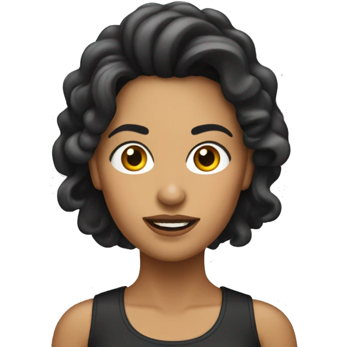 mujer cabello risado emoji