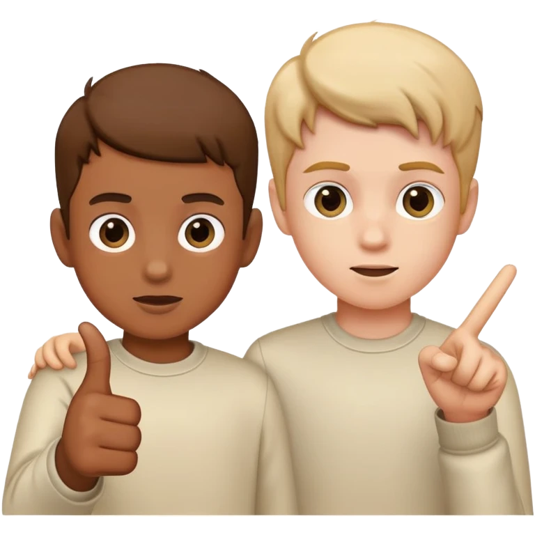 boys pointing at something emoji