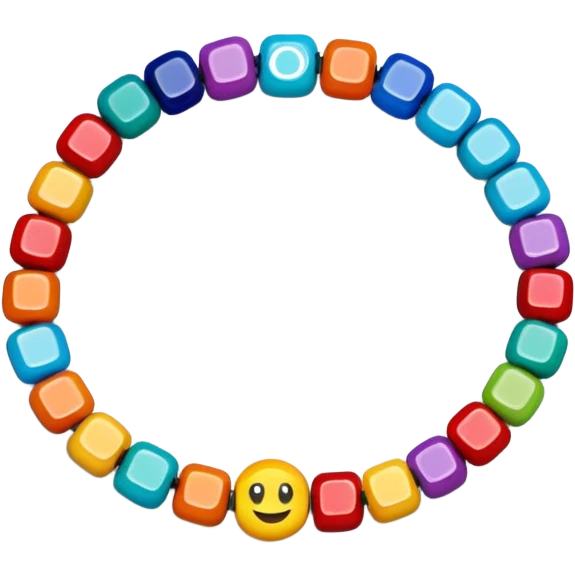 beaded bracelet with letter beads emoji