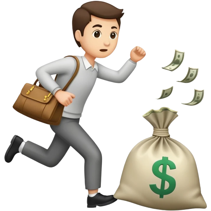 Chasing the bag of money emoji