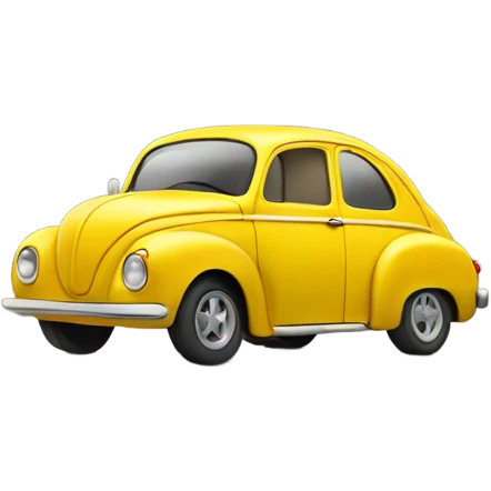 Yellow car with smiling face  emoji