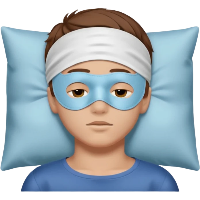 boy with a sleeping mask over head
 emoji