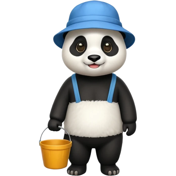 panda with bucket hat, full body emoji