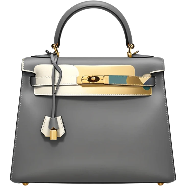 hermes kelly gray bag gold hardware emoji