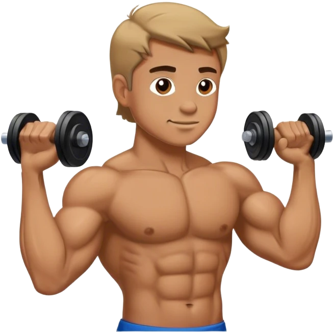 side view guy doing bicep-curls emoji