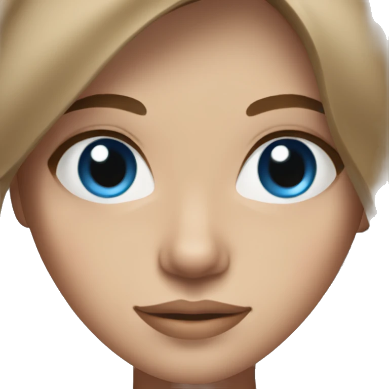 girl with blue eyes, medium length brown hair emoji