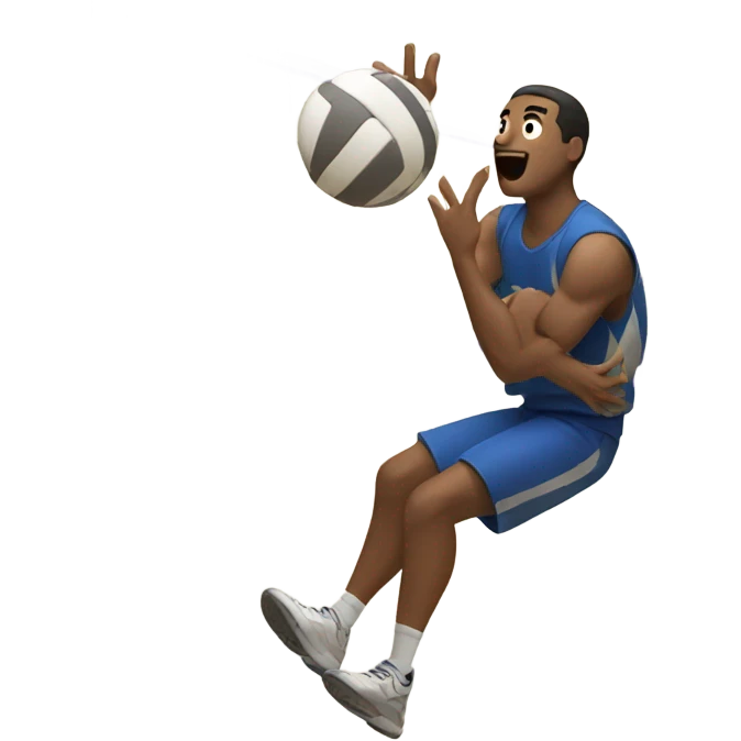 Guy spiking a volleyball emoji