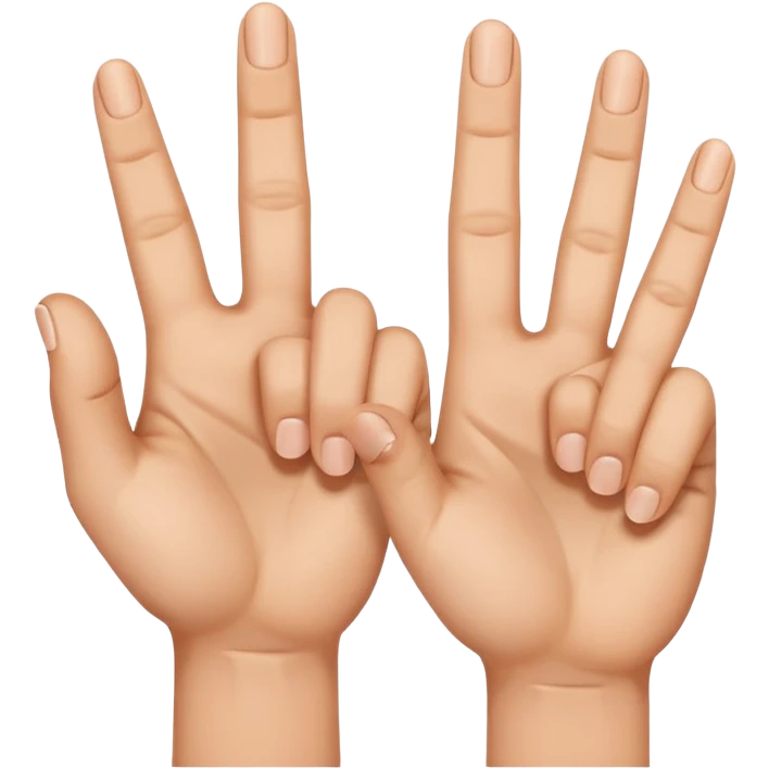 Hands with one finger down, and four fingers up emoji