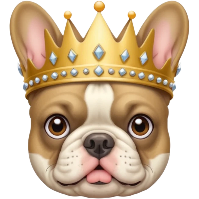 French bulldog wearing a crown emoji