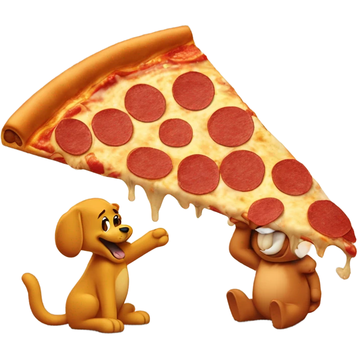 Garfield and odie eating pizza  emoji