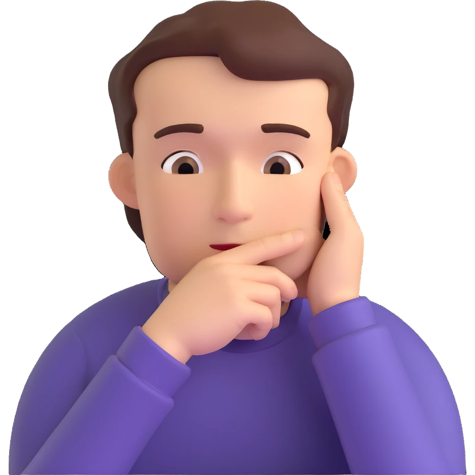 thinking face, hand on chin emoji