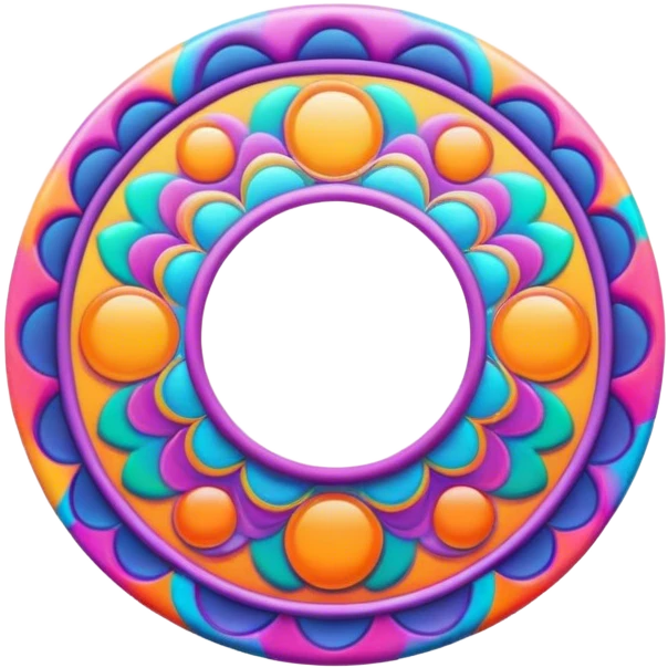 Psychedelic colored circle Border emoji