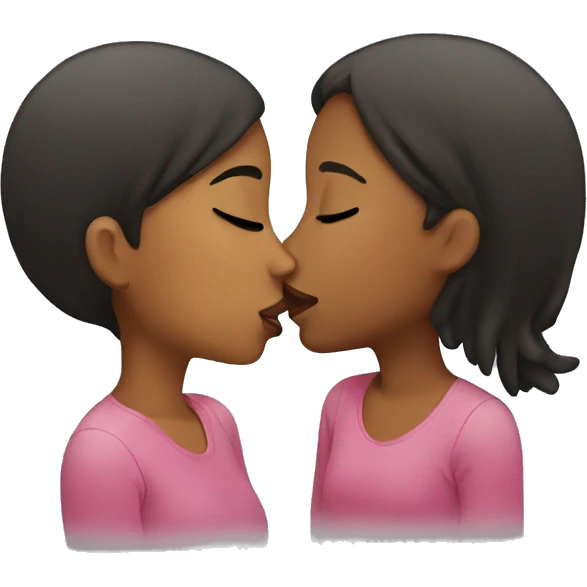 two girls kissing emoji