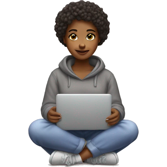 cozy girl doing uni stuff emoji