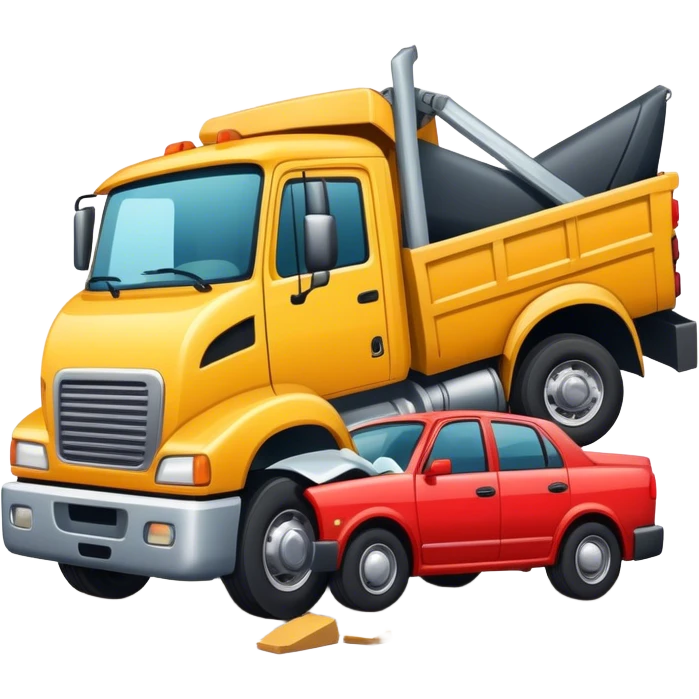 Truck crashing into car emoji