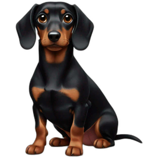 Black dachshund emoji