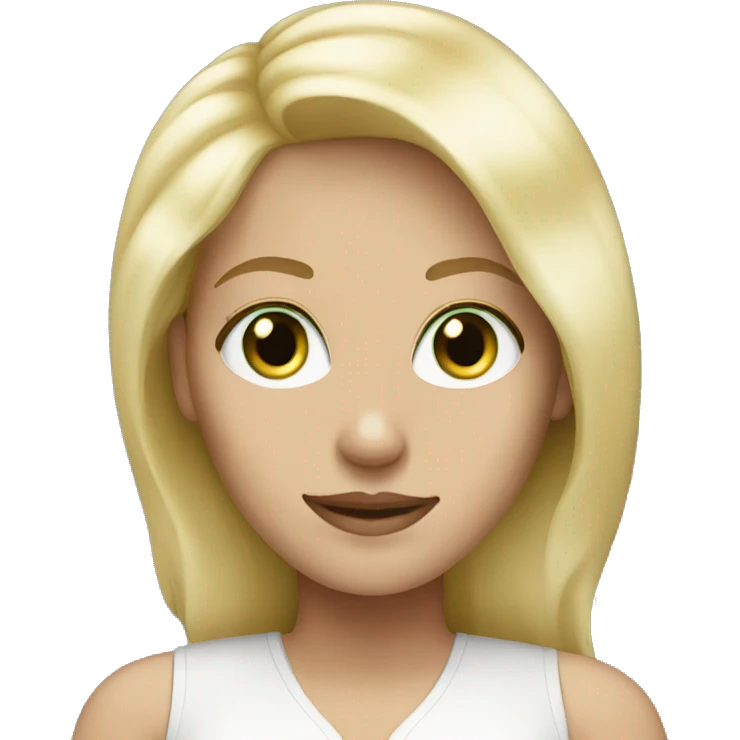 White woman with blonde hair green eyes emoji