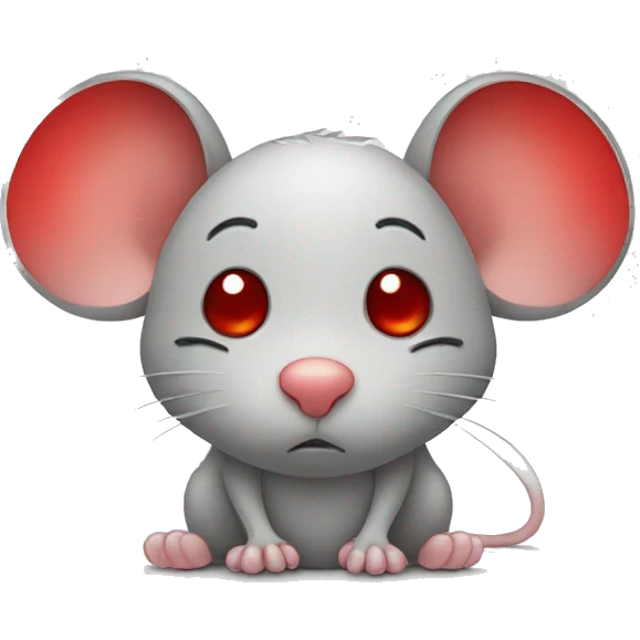 sad mouse with red ears emoji