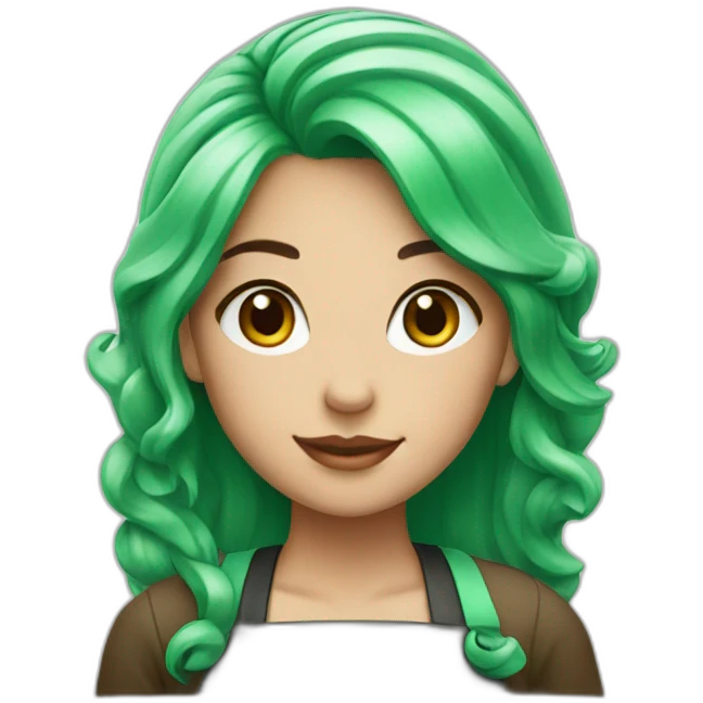 girl-with-green-hair-barista emoji
