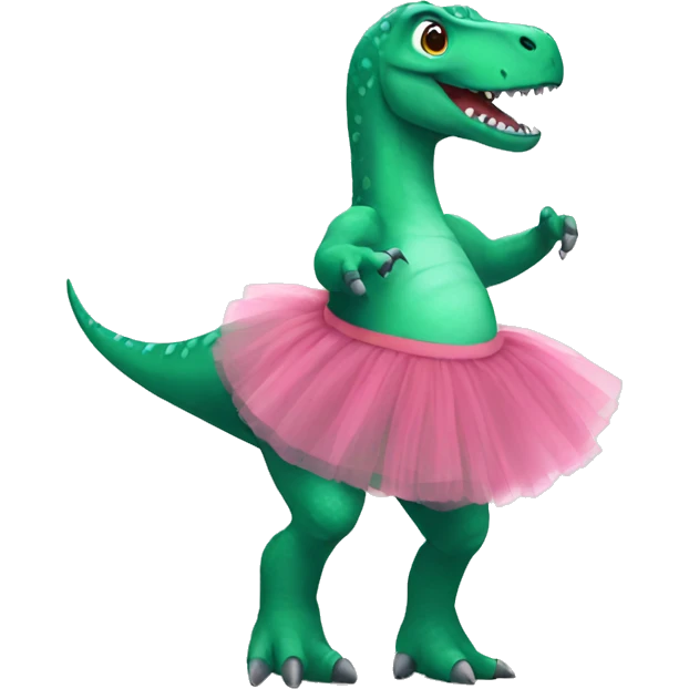 A dinosaur wearing a tutu emoji