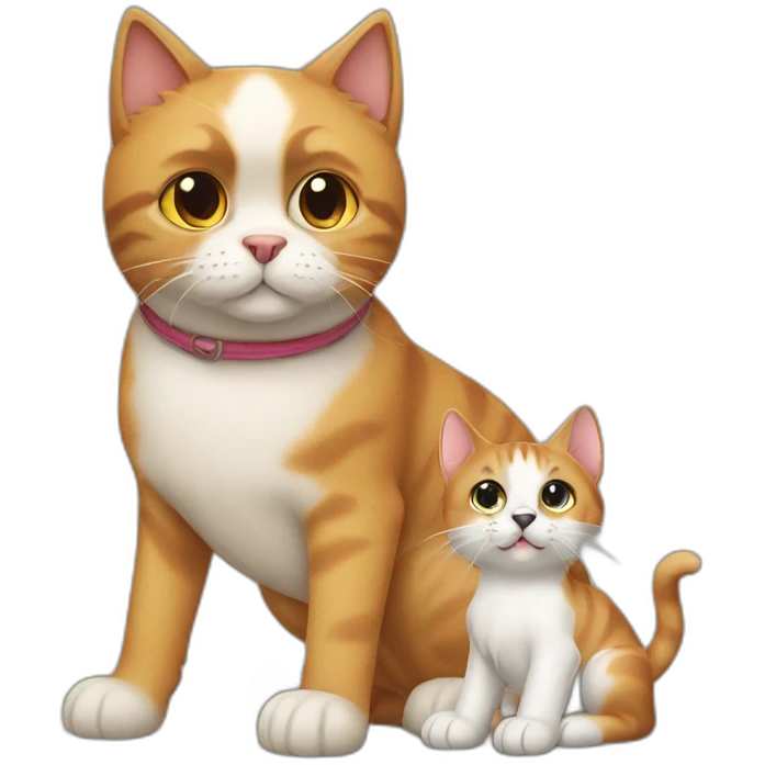 A cat with a dog emoji