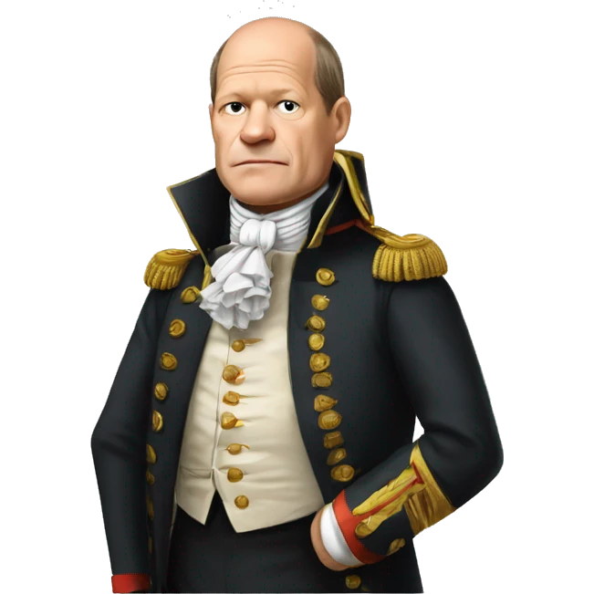 Olaf Scholz wearing clothes from Napoleon emoji