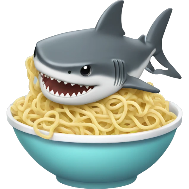 shark eating noodles  emoji