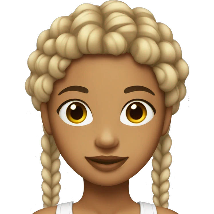 chica con trenzas afro piel blanca emoji