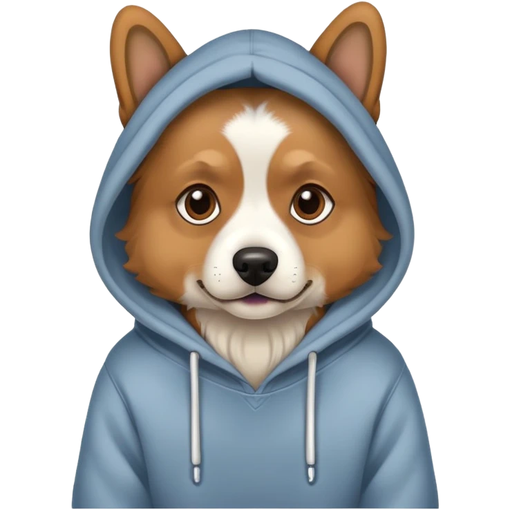 Dog wearing a hoodie emoji