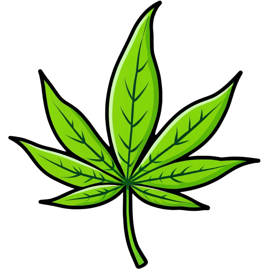 cartoon style marijuana bud emoji