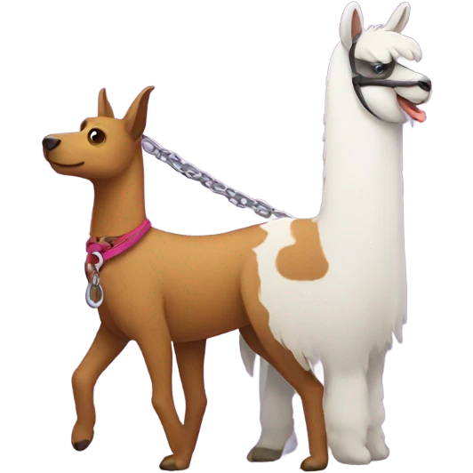 dog walking a llama emoji
