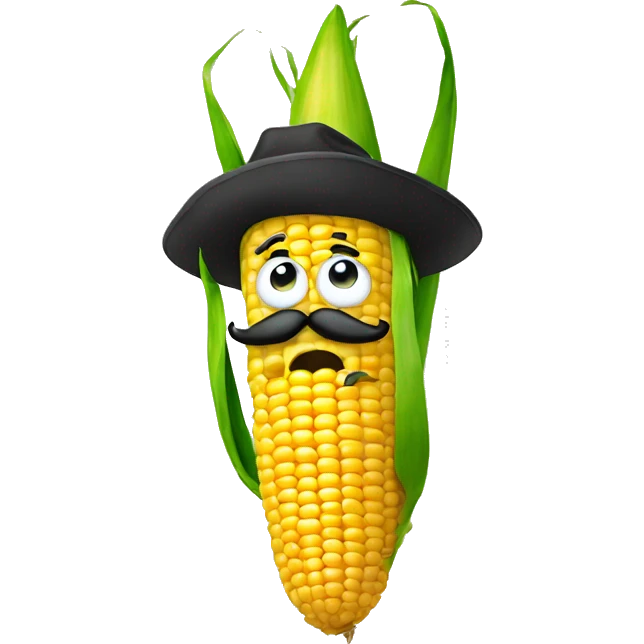 Corn wearing mustache emoji