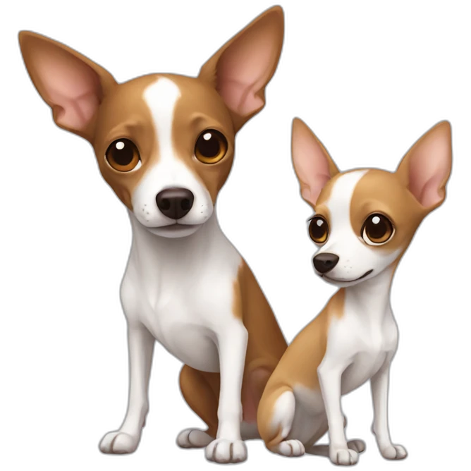 couple brown Podenco and white chihuahua emoji