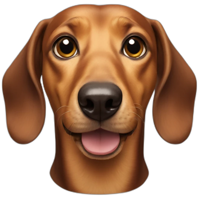 Dog head reality dachshund Looks to the left side 180 Degrees emoji