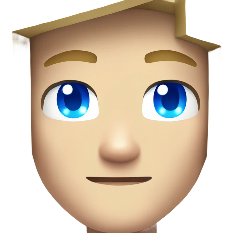 Blond Minecraft boy with blue eyes  emoji