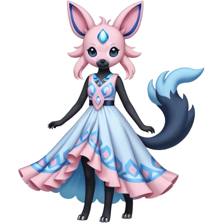 Pastel Absol-Sylveon-Umbreon-fusion (full body) emoji