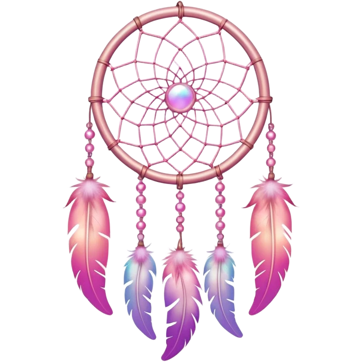 Iridescent pastel pink gradients dreamcatcher emoji