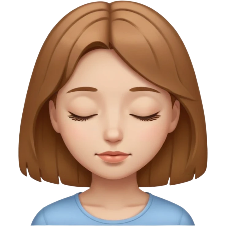 girl with closed eyes light brown hair emoji