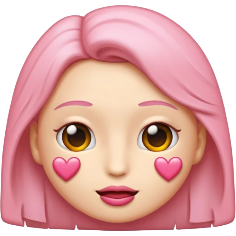 emoji de beijo rosa claro um pouco realista  emoji